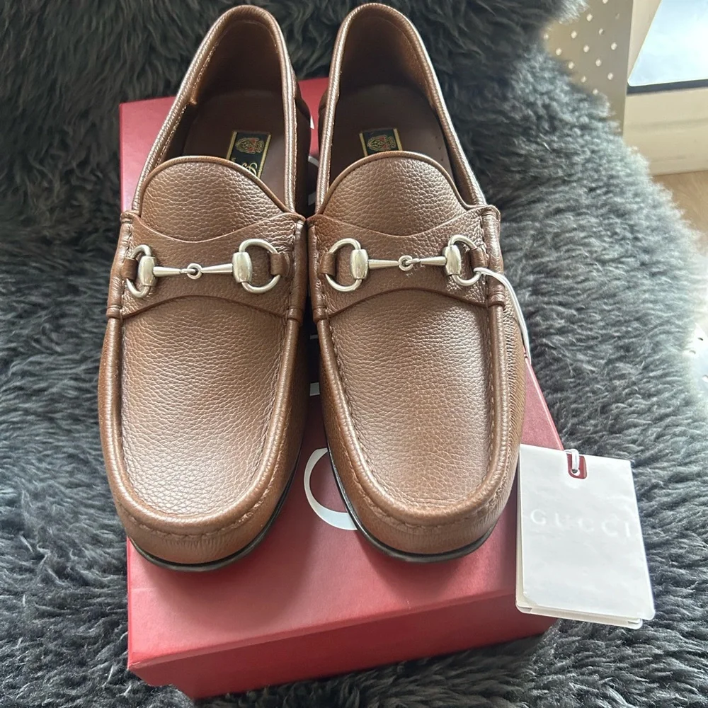Gucci Men’s Brown Leather Horsebit 1953 Loafer Size 10.5